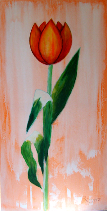 Acrylbilder Tulpe Orange Acryl